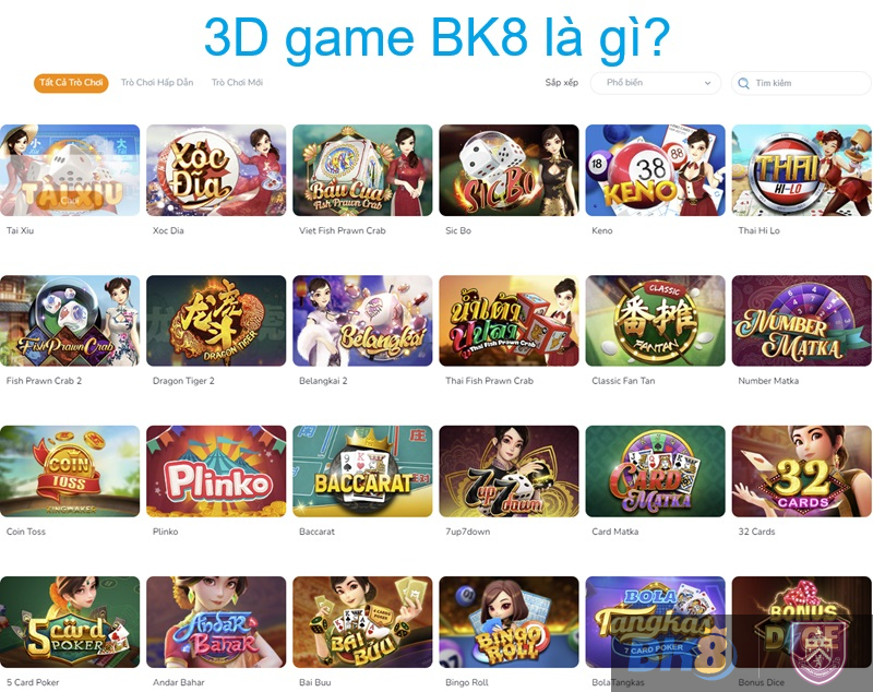 3D game BK8 là gì?