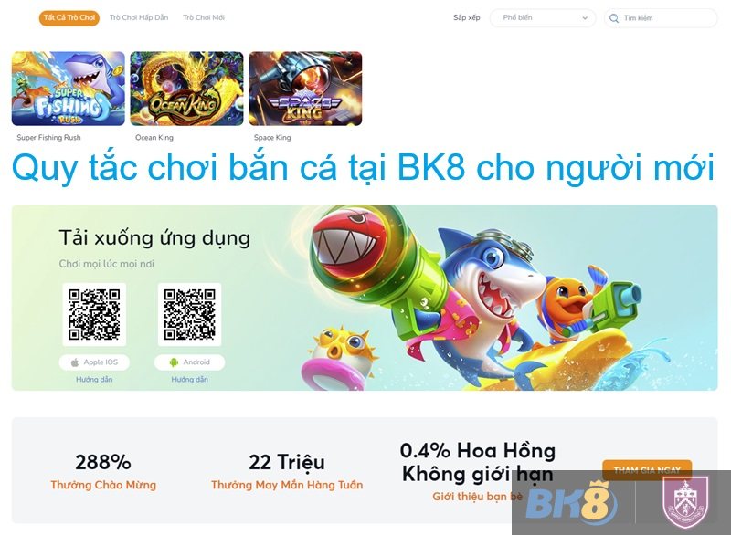 Quy tắc chơi bắn cá tại BK8 cho người mới